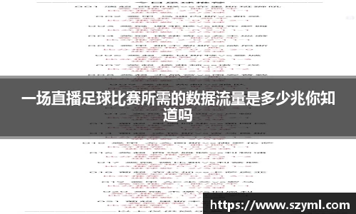 一场直播足球比赛所需的数据流量是多少兆你知道吗
